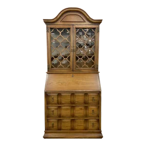 Vintage Jasper Style Drop Front Secretary Desk and Cabinet