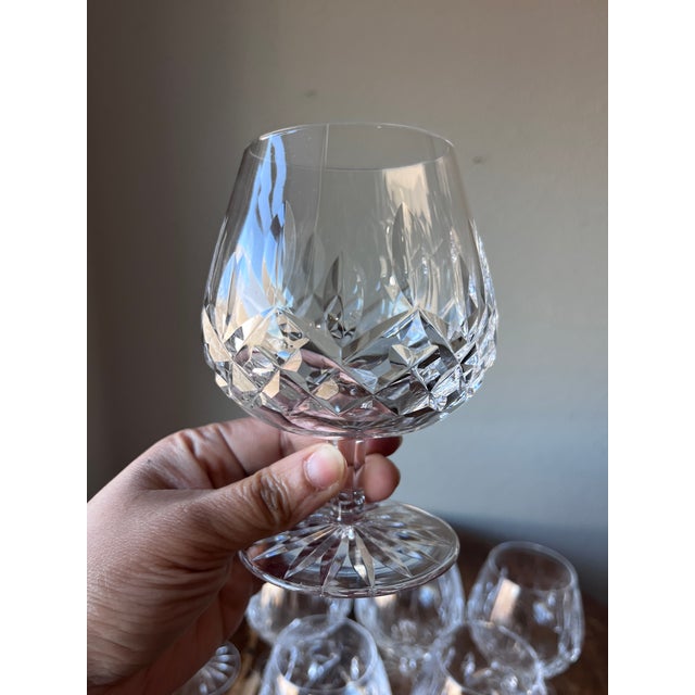 Glass Contemporary Waterford Lismore Crystal Brandy Snifter Glasses - Set of 7 For Sale - Image 7 of 9