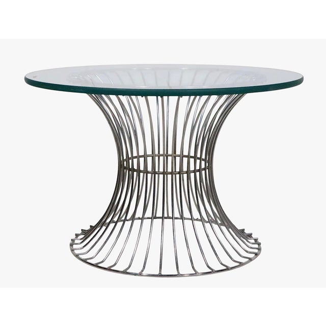 Mid-Century Modern Mid 20th Century Space Age Chrome and Glass Side or Coffee Table After Platner For Sale - Image 3 of 14