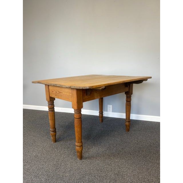 19th Century English Pine Drop Leaf Table For Sale - Image 11 of 12