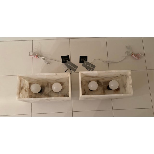 Modern Simon Blake Ghost Axis Alabaster Table Lamps - Pair For Sale - Image 3 of 8