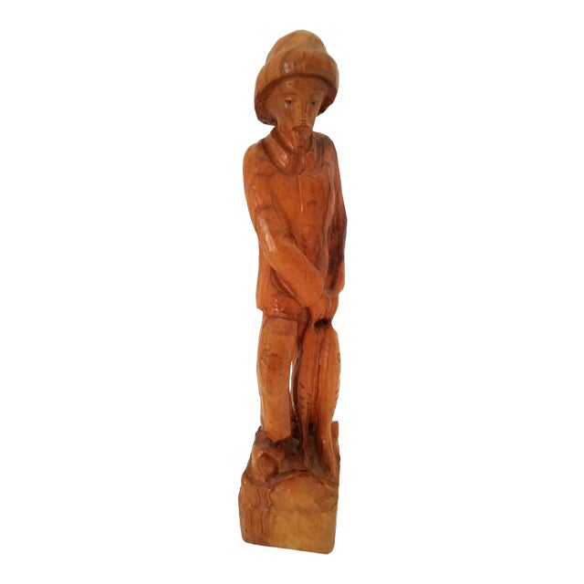 Vintage "Pierre Debois" Olive Wood Sculpture. France For Sale