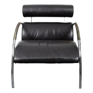 Black Leather Zyklus Armchair by Peter Maly for COR For Sale