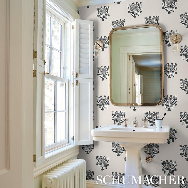 Schumacher x Marian Mcevoy Bow-Wow-Wow Wallpaper In Cream For Sale In Charlotte - Image 6 of 6