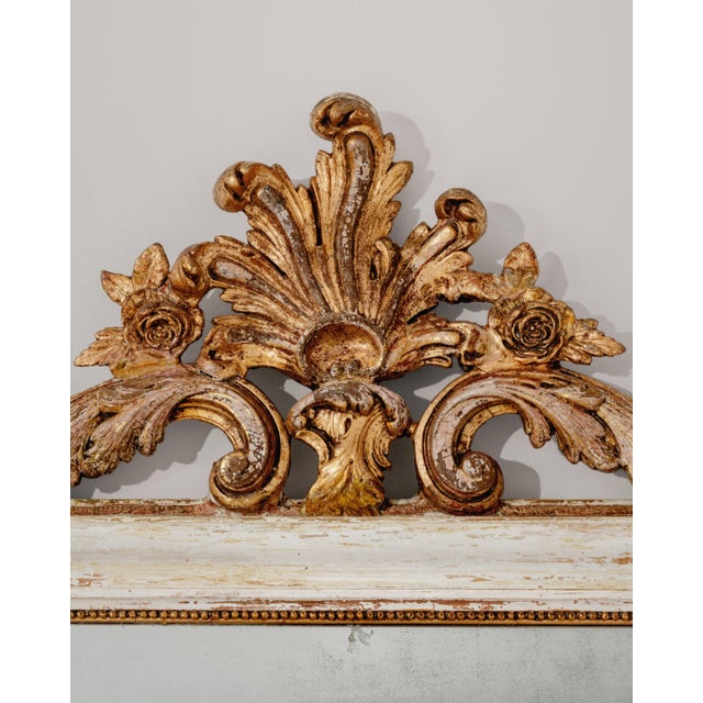 Grand Venetian Neo-Rococo Gilt Console and Mirror Set Cream For Sale In Greensboro - Image 6 of 10