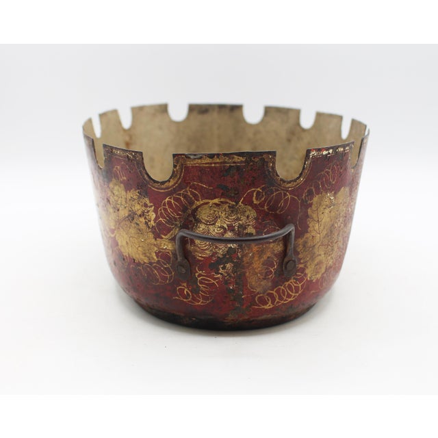 Traditional Circa 1810-1820 French Empire Tole Monteith For Sale - Image 3 of 7