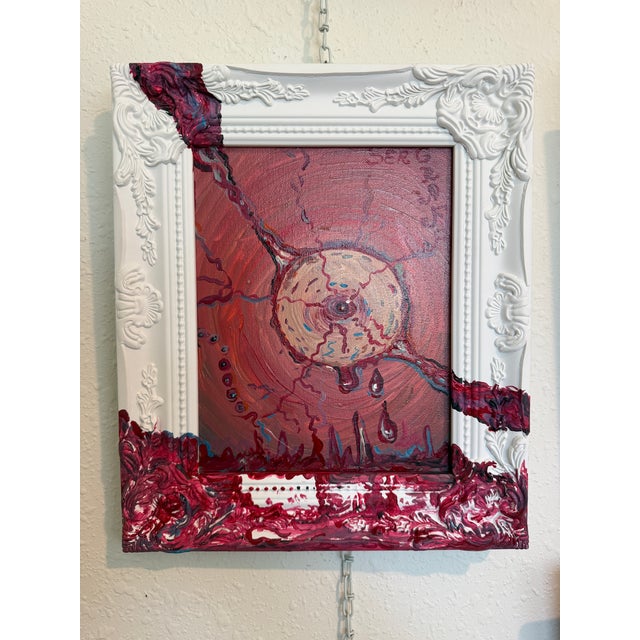 Serg Graff "Mystic Eye" Original Abstract Painting Framed Surreal Vision Art Coa For Sale In Jacksonville, FL - Image 6 of 8