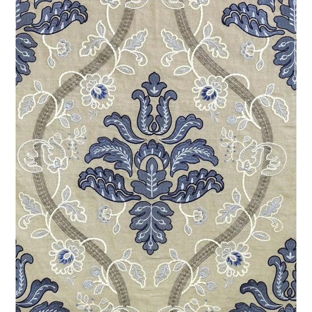 Traditional Sample - The House of Scalamandré Isabella Embroidery Fabric, Porcelain For Sale - Image 3 of 3
