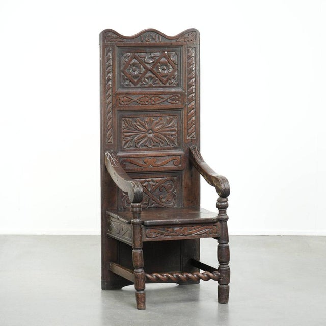 Antique English Wainscott Chair, 1700s For Sale - Image 16 of 16