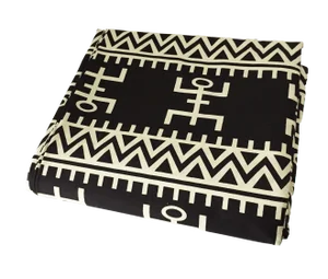 African Black & White Kente Cloth Cotton Fabric,12 Yards