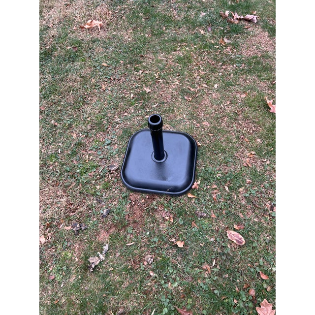 Vintage Wrought Iron Woodard Patio Set Large Table, 6 Chairs & Stand, Attributed For Sale - Image 11 of 11