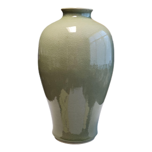 Vintage Thai Celadon Meiping Style Tall Vase