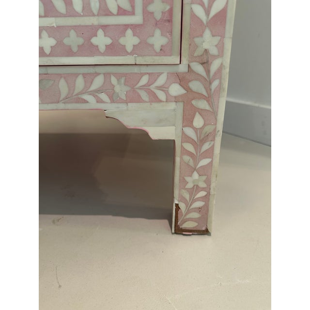 Late 20th Century Pink Bone Inlay Chest of Drawers For Sale - Image 9 of 18