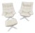 Leather King and Queen Recliner Lounge Chairs and Ottoman from Natuzzi, 2010s, Set of 3 For Sale
