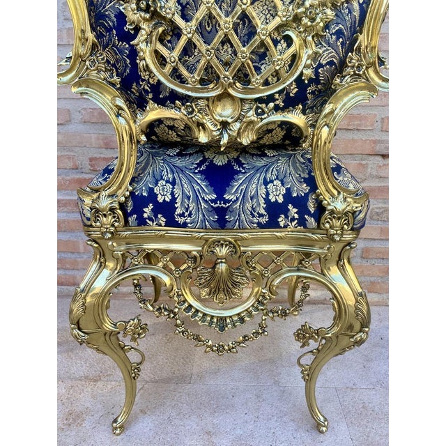 Metal French Louis XV Style Bronze Side Chair, 1930 For Sale - Image 7 of 18