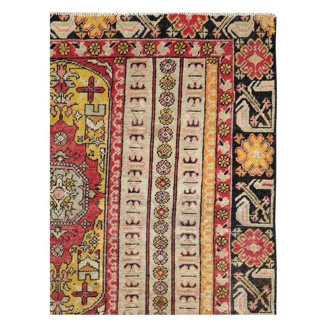 Rustic Galerie Shabab Collection Early 20th Century Turkish Ghiordes Accent Rug For Sale - Image 3 of 9