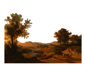 András Markó, Romantic Landscape with Figures, 1852, Oil Painting