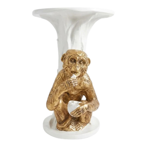 Late 20th Century Palm Beach Regency Parcel Gilt Monkey Side Table | Bespoke White Lacquer