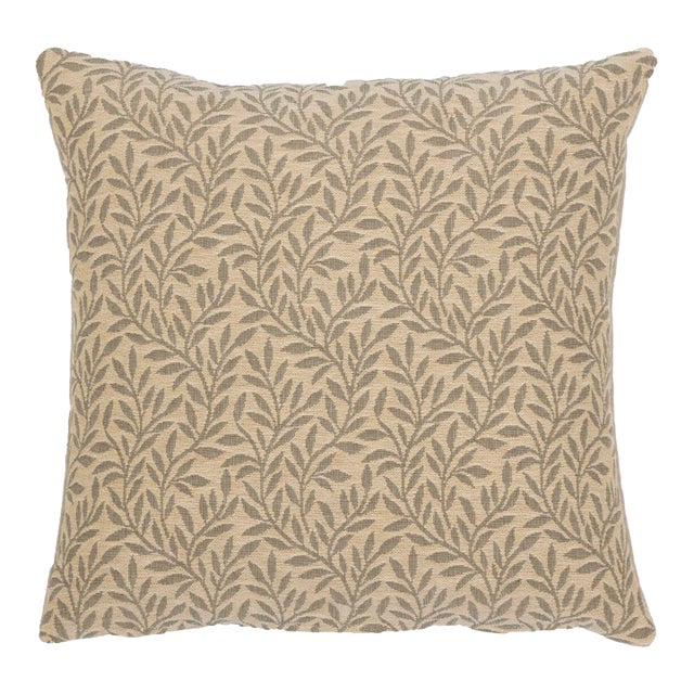 Lily Leaves Cushion With Feather Filler - 33x33cm (13"x13") For Sale