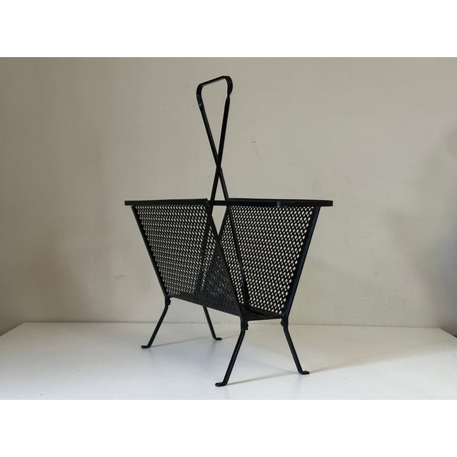 Vintage Perforated Metal Magazine Rack, 1960s For Sale - Image 10 of 15