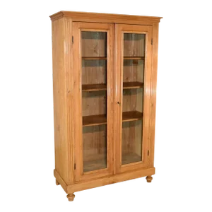 19th Century English Pine Glazed Bookcase
