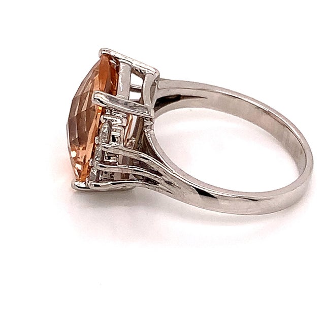 Natural Finely Faceted Quality Morganite Diamond Ring Size 7.25 14k Gold 5.60 TCW Certified $5,950 120600 This is a Unique...
