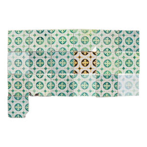 Late 19th Century Dark and Light Green Set of Nineteen Tiles, Portuguese