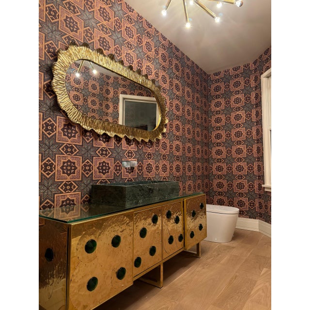 Brass Vanity Table with Murano Glass Inlays and Marble Sink from Justfurnituress SRL For Sale - Image 17 of 18