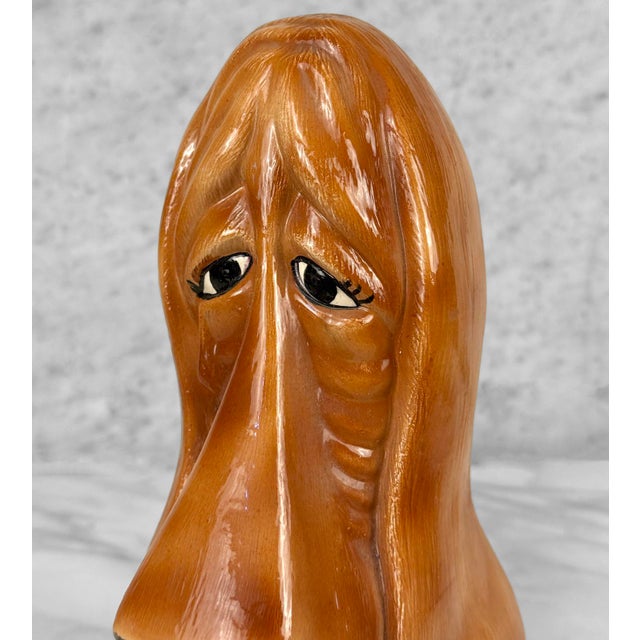 Ceramic Mid-Century Sad Bloodhound Ceramic Sculpture 11" For Sale - Image 7 of 9