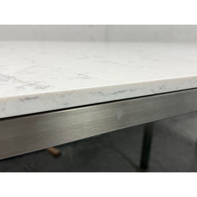 Room & Board Portica Marble Top Desk + Return For Sale - Image 9 of 12