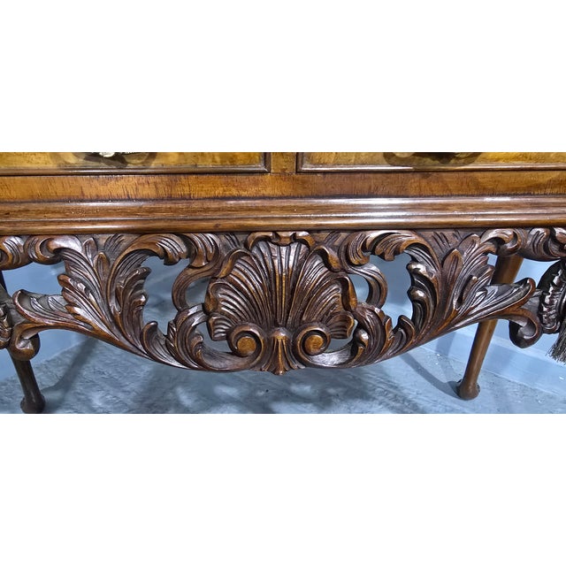 Queen Anne Burr Walnut Console Table, 1920 For Sale - Image 12 of 16