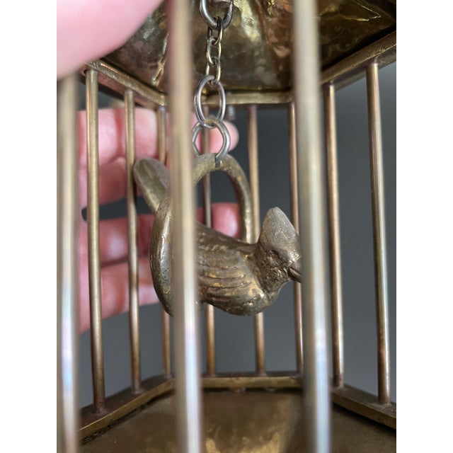 Vintage Brass Tree Branch Sculptural Centerpiece With Birds and Birdcage For Sale - Image 13 of 18