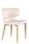 Set of 8 upholstered dining chairs in ivory has metal legs that has the look of wood. The legs has gold ferrules to give a...
