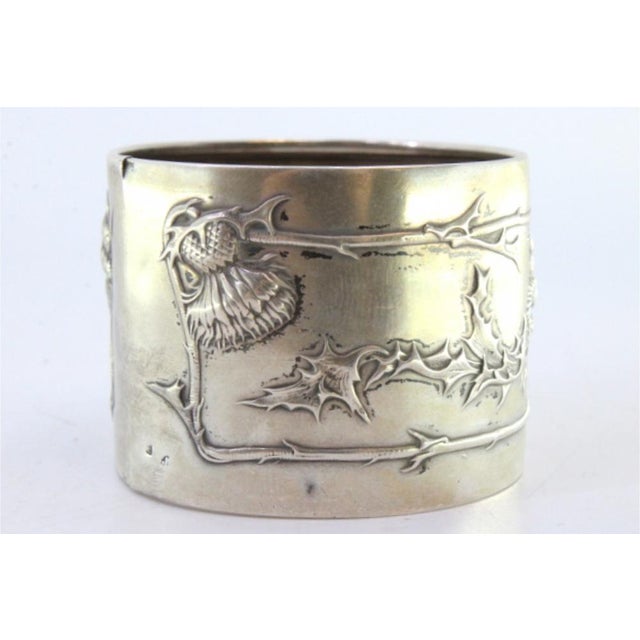 Silver Napkin Ring with Art Nouveau Style Applications and Reliefs For Sale - Image 5 of 6