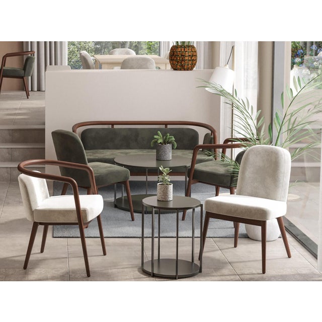 Essex White Velvet Chair by Javier Gomez For Sale - Image 3 of 6