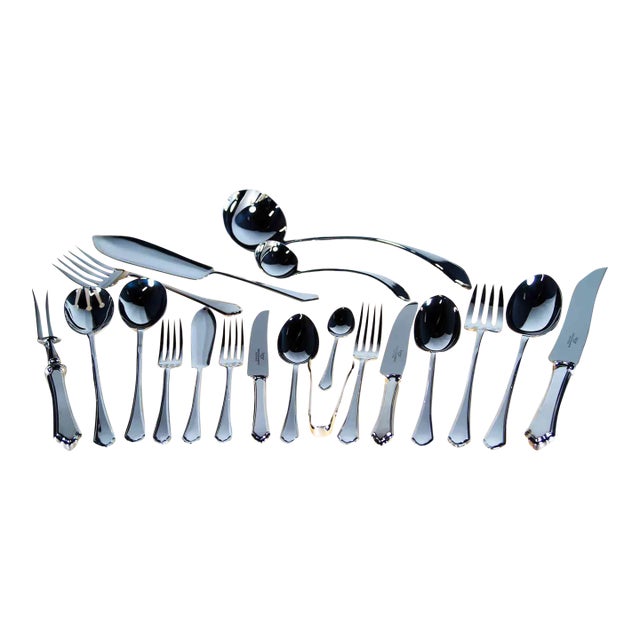 Vintage /New Flatware Set for 12- 119 Pieces, Pembury Pattern by James Dixon & Sons For Sale
