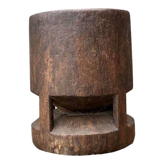 Vintage Wooden Pestle Pot For Sale