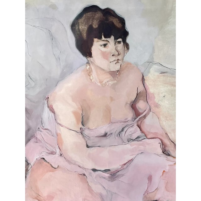 Vintage Framed Figurative Oil Painting For Sale - Image 12 of 12