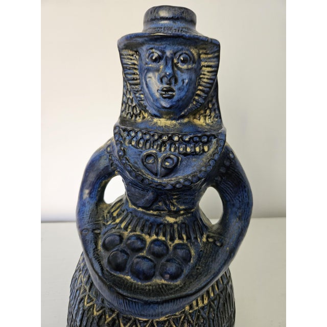Ceramic Figurine of Woman with Basket of Fruit from Bay Keramik, Germany, 1960s For Sale - Image 6 of 14