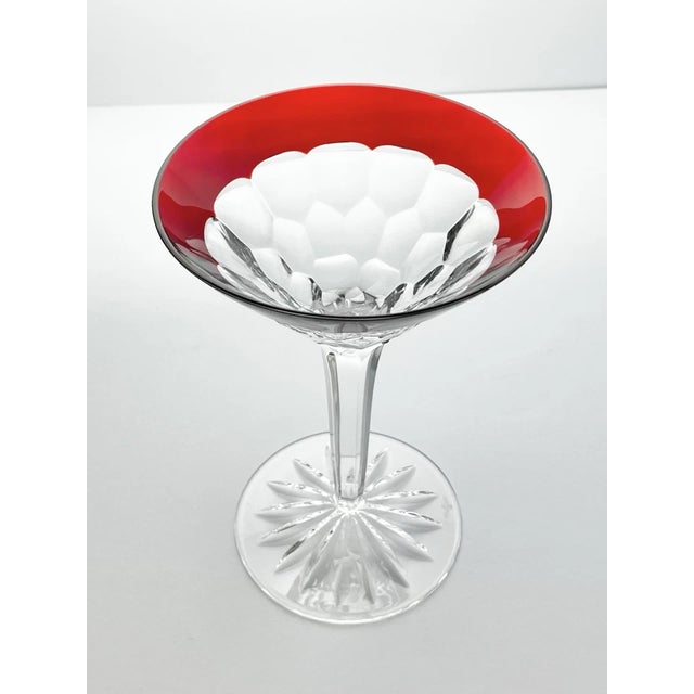 Waterford “Simply Red” Set of 10 Crystal Martini Glasses For Sale In Dallas - Image 6 of 11