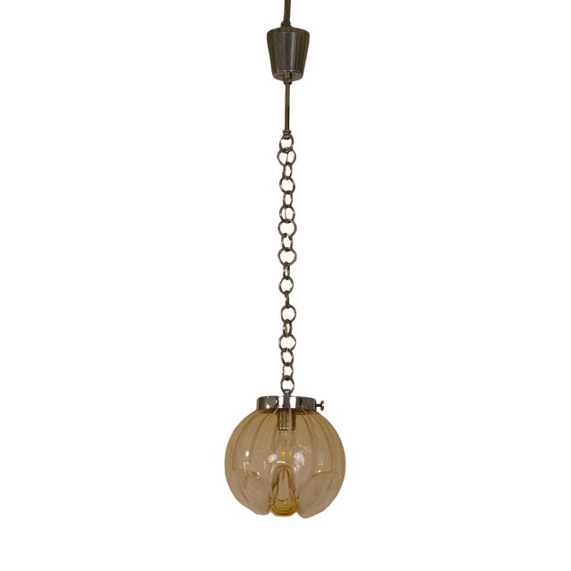 Pendant Light With Murano Blown Glass Globe, Italy For Sale