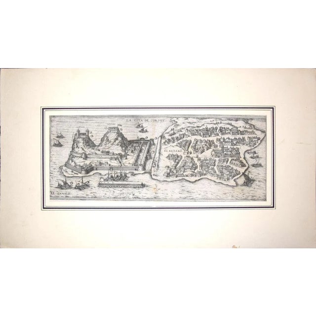 Braun g. And hogenberg f., corfu, from the collection civitates orbis terrarum, cologne, t. Graminaeus, 1572-1617. Image...