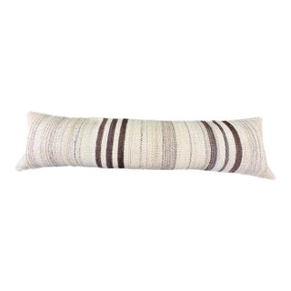 Turkish Hemp Pillow Cushion Natural Beige Brown Cushion Cover 12x46 For Sale