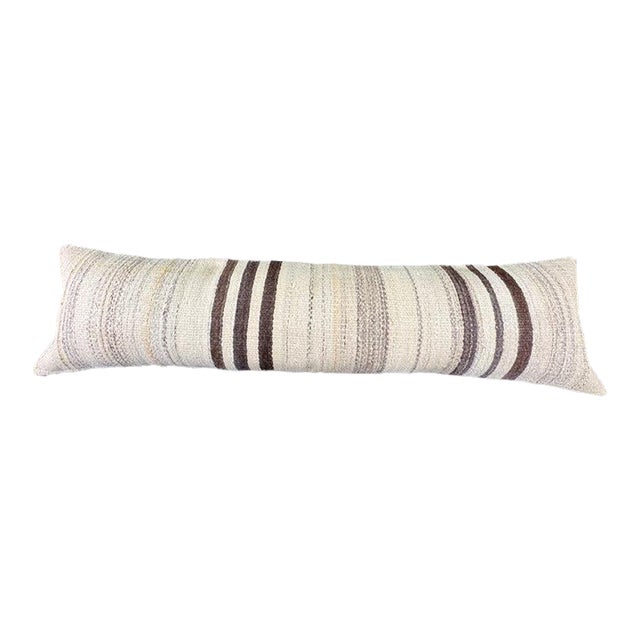 Turkish Hemp Pillow Cushion Natural Beige Brown Cushion Cover 12x46 For Sale