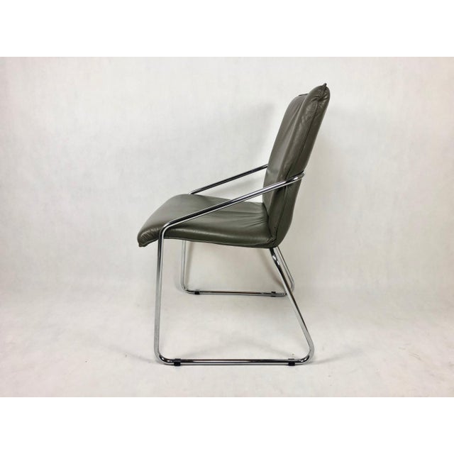 Mid-Century Tubular Steel Office Chair, 1960s, Set of 3 For Sale - Image 4 of 14