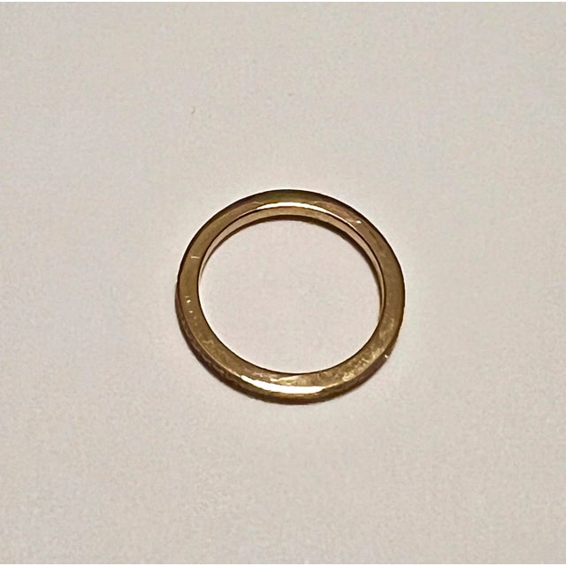 18k Yellow Gold White Diamond Band Size 5.5 For Sale - Image 4 of 5