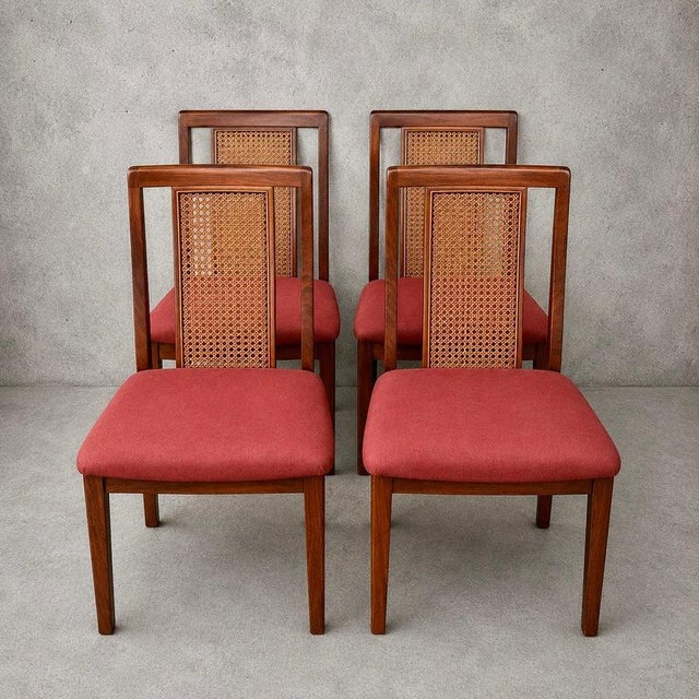 Afromosia Teak and Cane Dining Chairs from G-Plan, Set of 4 For Sale - Image 10 of 10