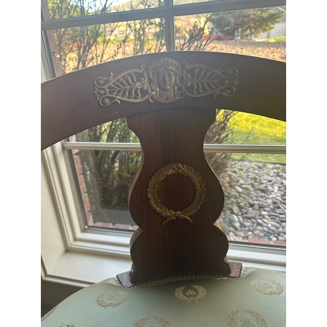 Wood Pair of Empire Style Mahogany Armchairs Early 19th Century For Sale - Image 7 of 9