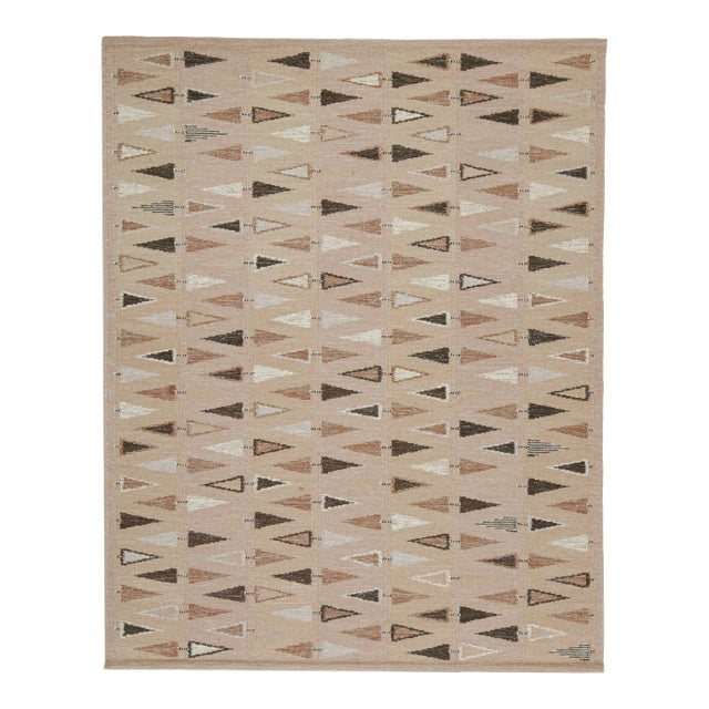 Swedish Geometric Rug by Celerie Kemble for Chairish in Blush, 3'x10' For Sale