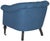 Modern Tufted Club Chair in Steel Blue & Black For Sale - Image 3 of 7